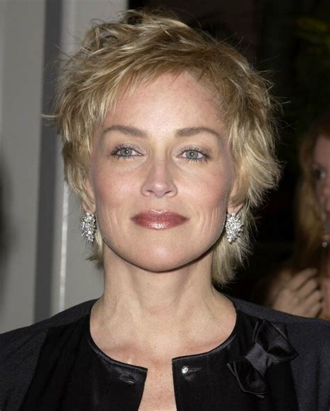 sharon stone short hair